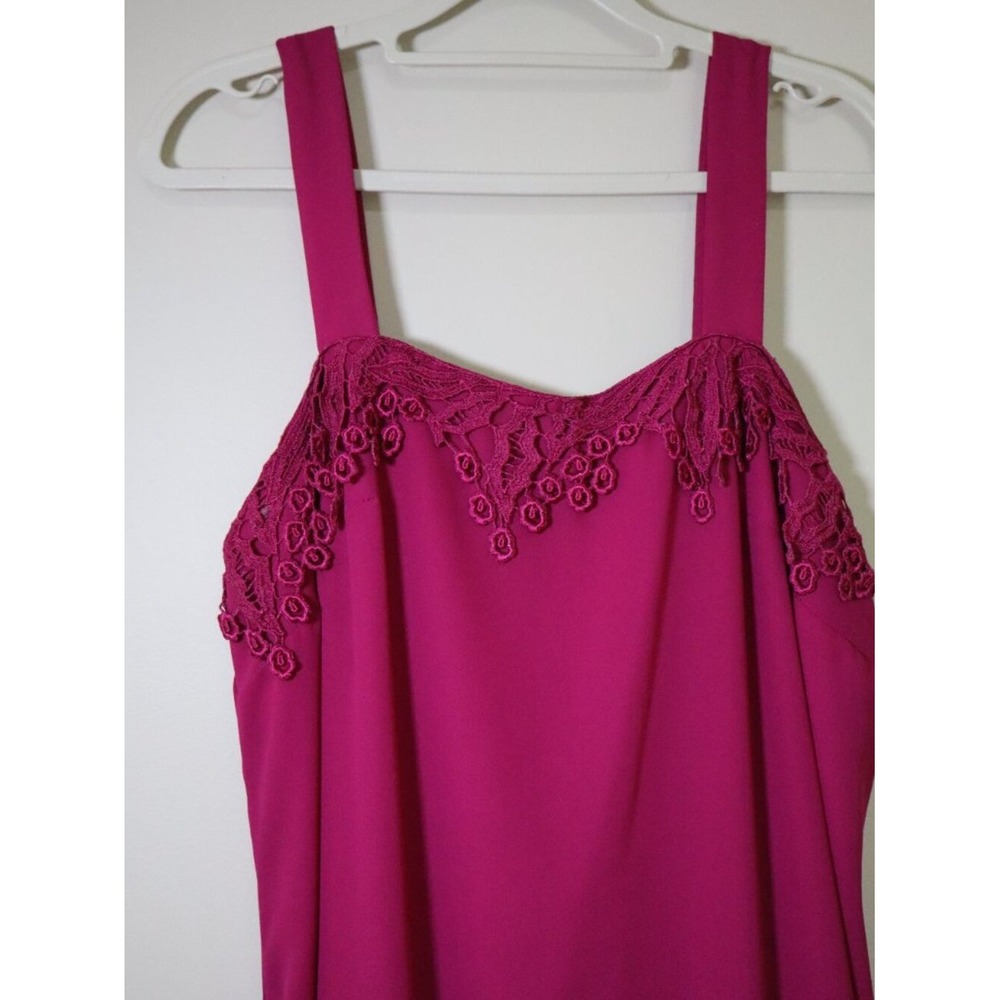 Barbiecore Coquette Vintage Sleeveless Dress 16 Pink Lace Trim Boho Midi